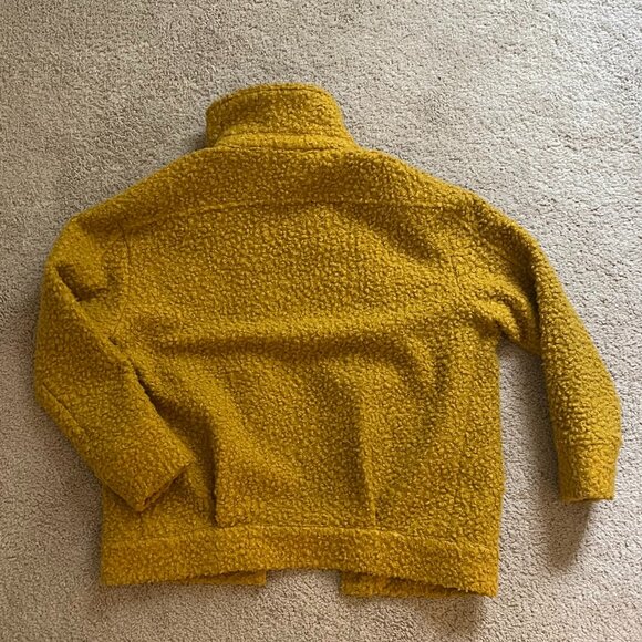 *Madewell* Mustard Yellow Bouclé Bomber | Yellow Teddy Jacket | XXS | Oversized - Picture 8 of 15